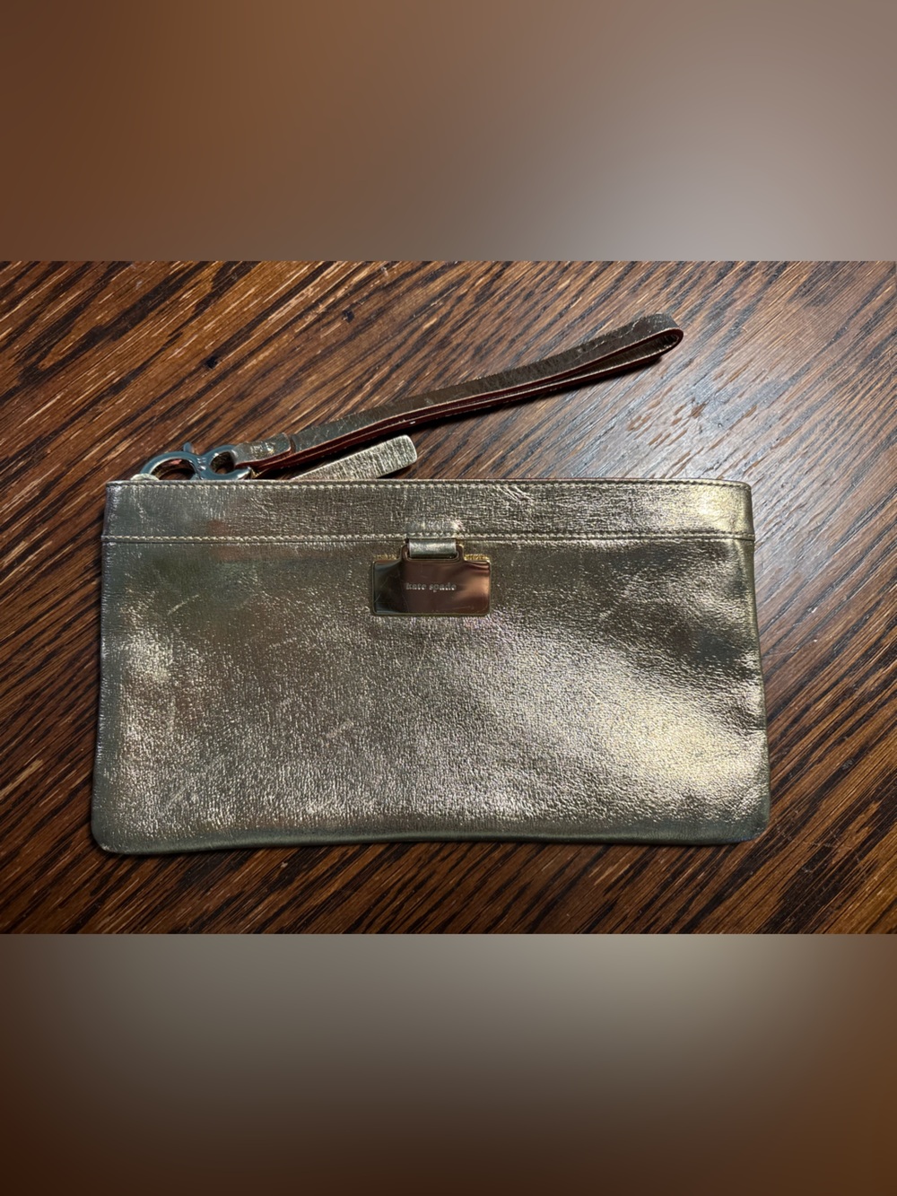 kate spade Metallic gold wristlet
